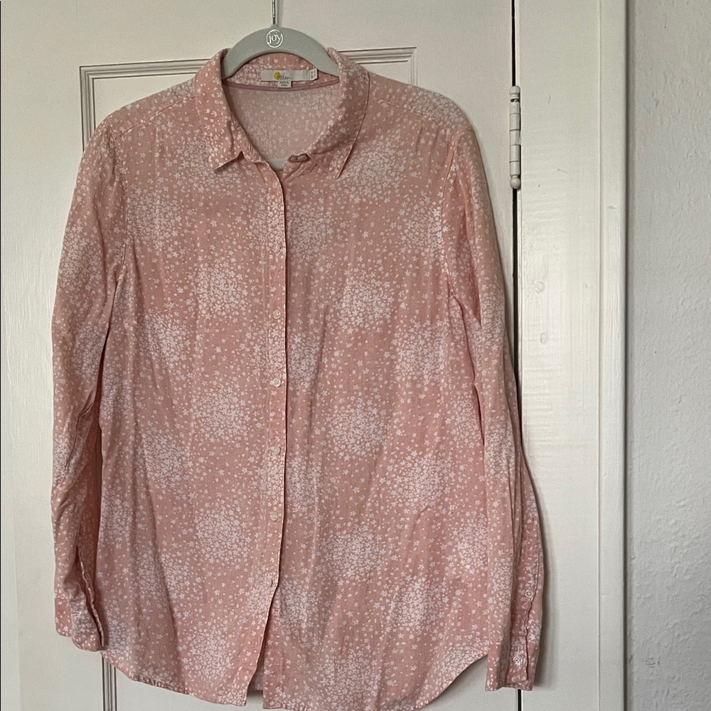Biden cotton linen blend blouse